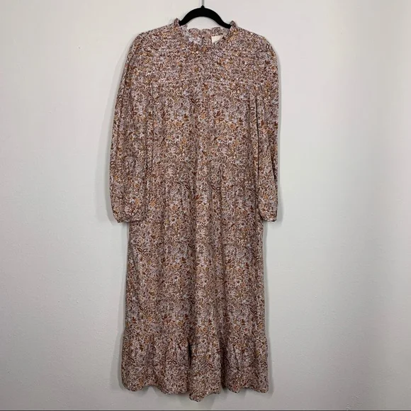 UNIVERSAL THREADS Microfloral Tiered Cottage Core Midi Maxi Dress Large - Picture 2 of 12